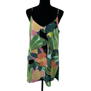 Eliane Rose Green Multicolor Adjustable Spagetti Strap Top Size M NWT